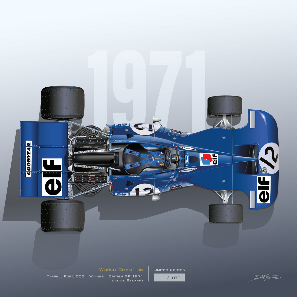 Modèle réduit Tyrrell 003 No.11 Winner Monaco Gp 1971 Jackie Stewart 1/18 Modèle réduit Tyrrell 003 No.11 Winner Monaco Gp 1971 Jackie Stewart 1/18