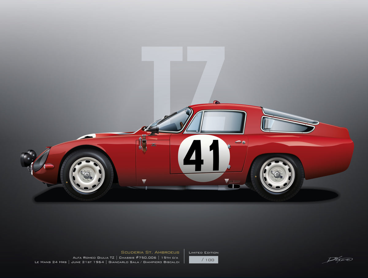 1964 Alfa Romeo Giulia TZ_Le Mans 24 hrs – Autografic