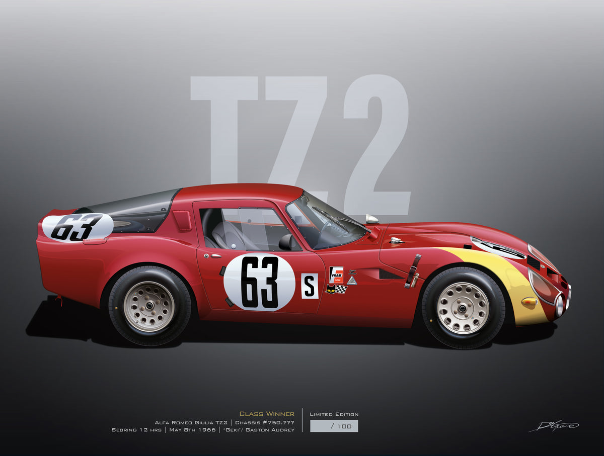 1966 Alfa Romeo Giulia TZ2_Sebring 12 hrs – Autografic