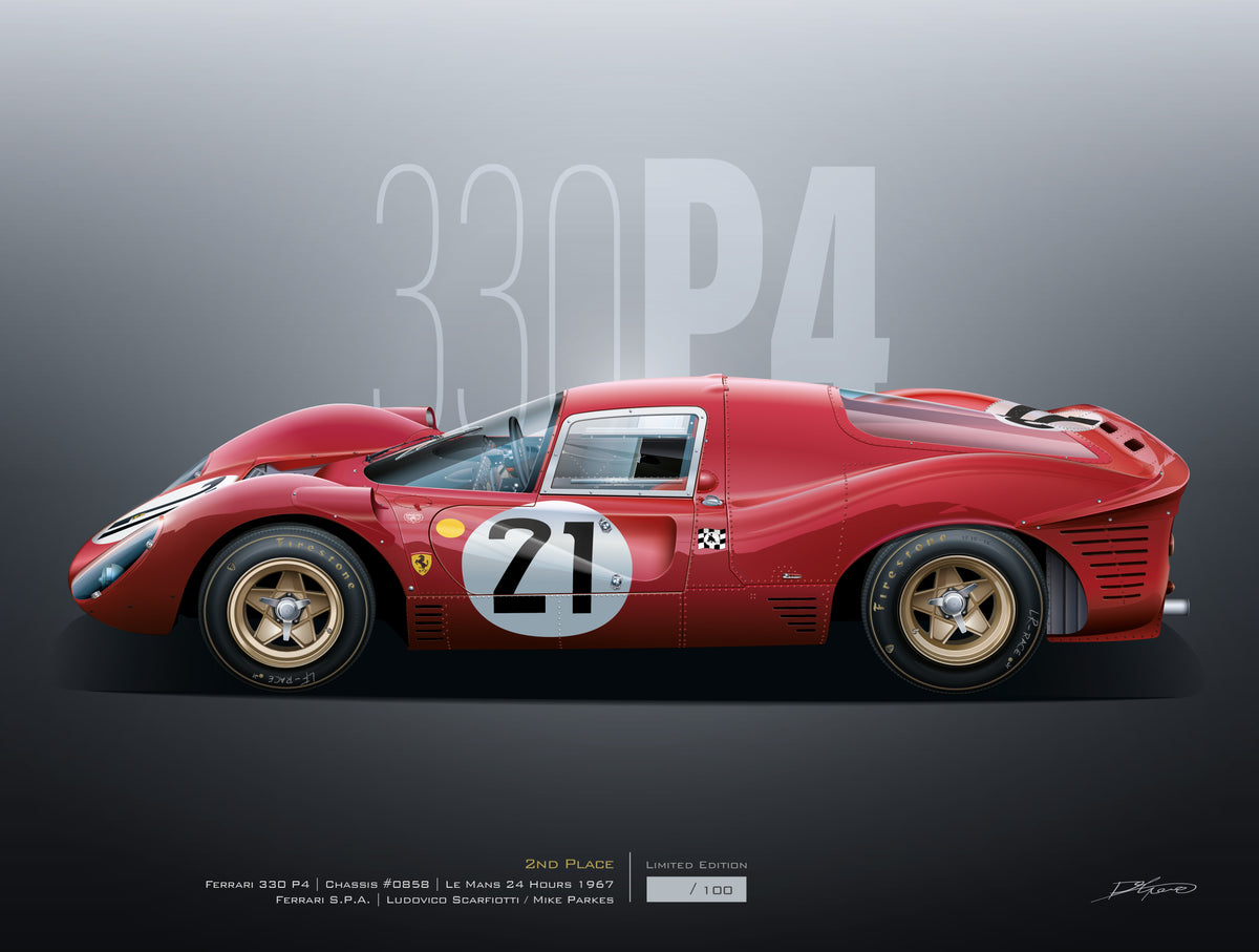 1967_Ferrari 330 P4_Le Mans – Autografic