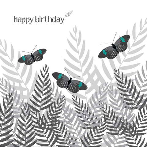 BR02 Blue butterflies birthday