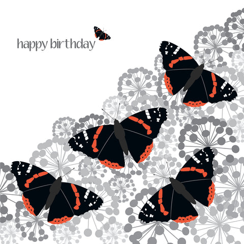 BR03 Red butterflies birthday