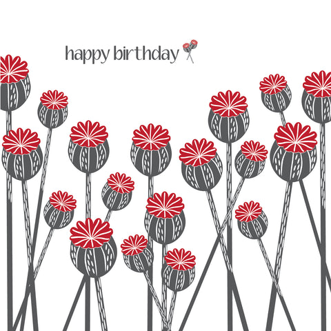 BR05 Poppies birthday (pack of 6)