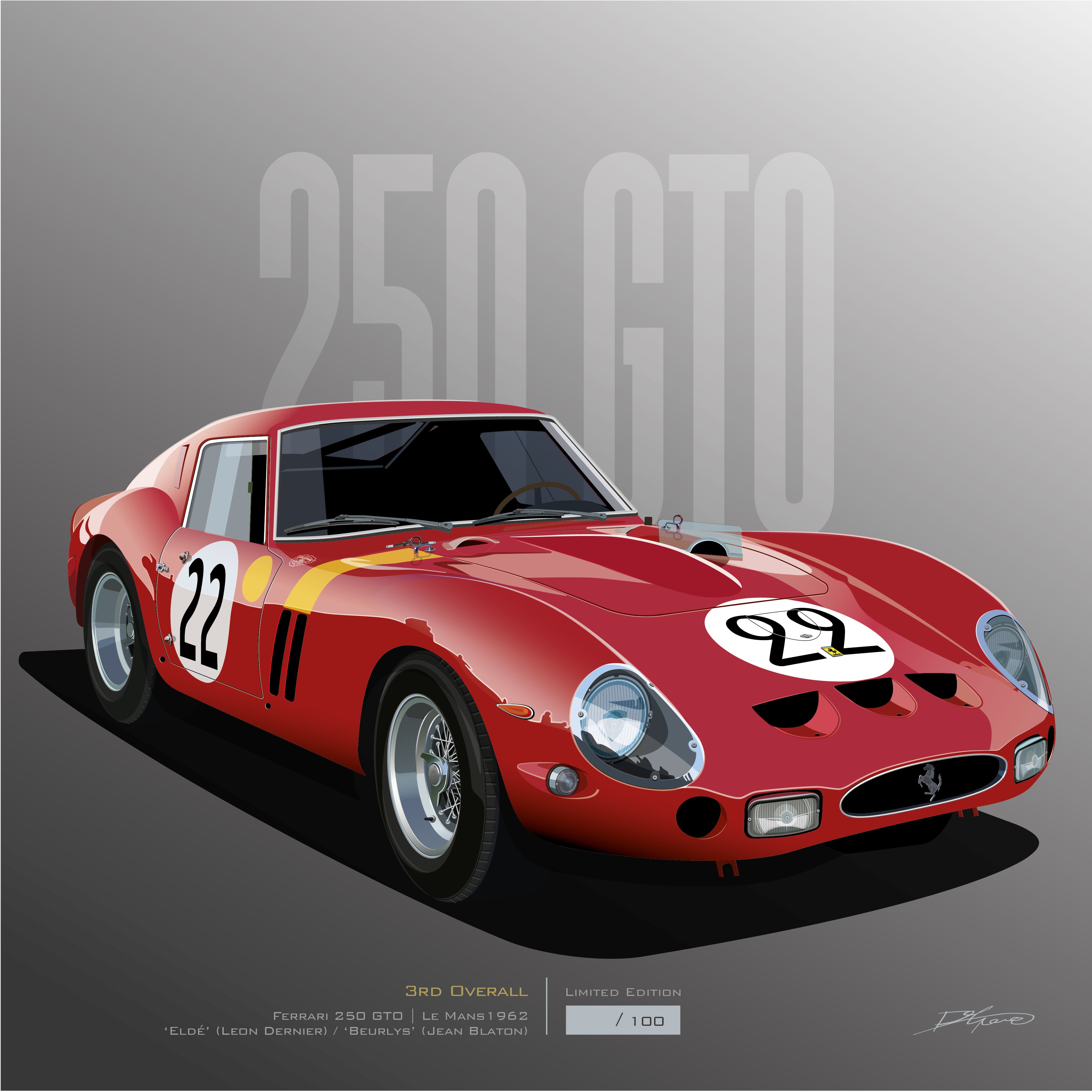 DEATH NYC DB18 アートポスター フェラーリ250 Ferrari 1:12 Ferrari 250TRI/61 | MFH K823 | Model Factory Hiro